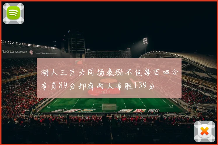 湖人三巨头同场表现不佳每百回合净负89分却有两人净胜139分